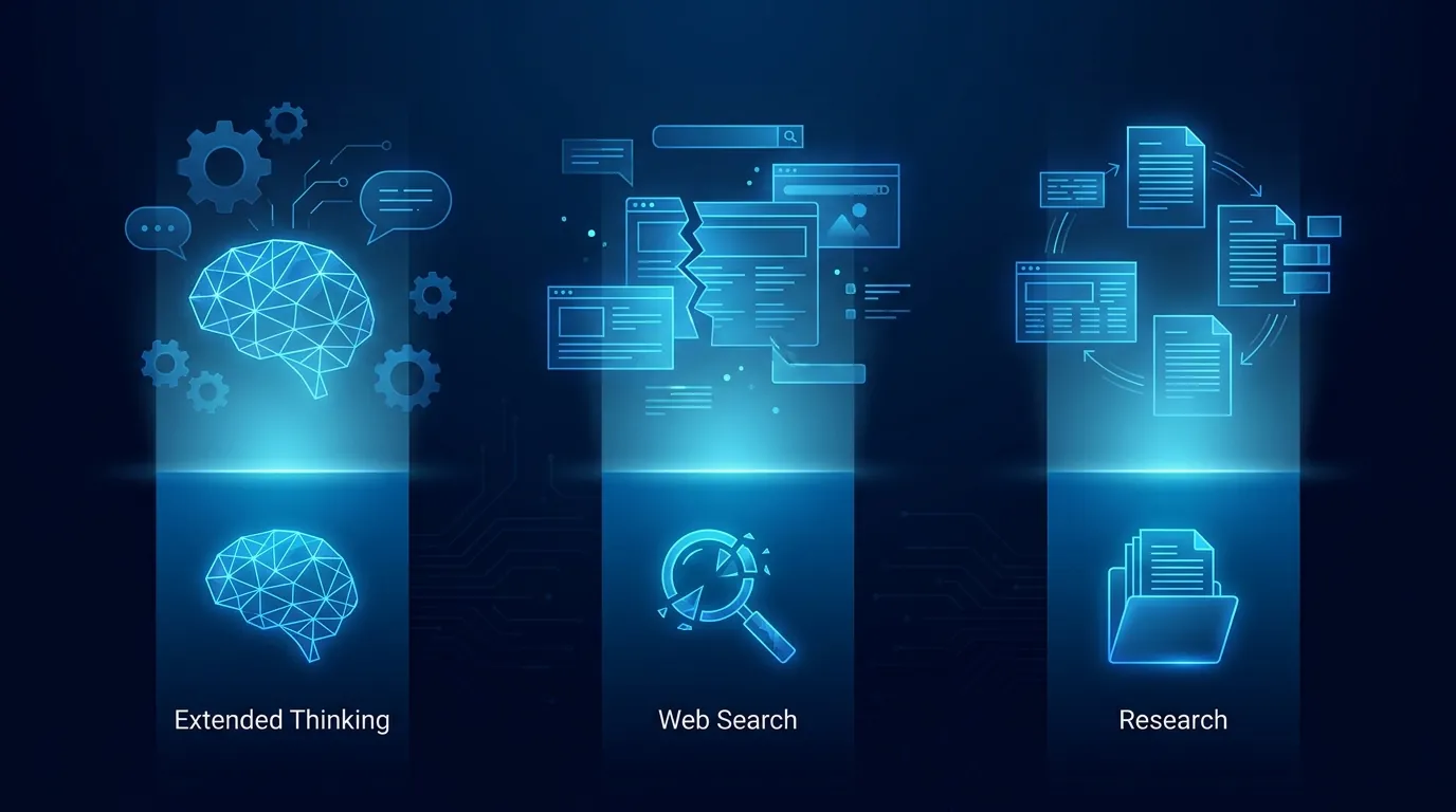 Extended Thinking vs Web Search vs Research: which Claude mode to hit and when
