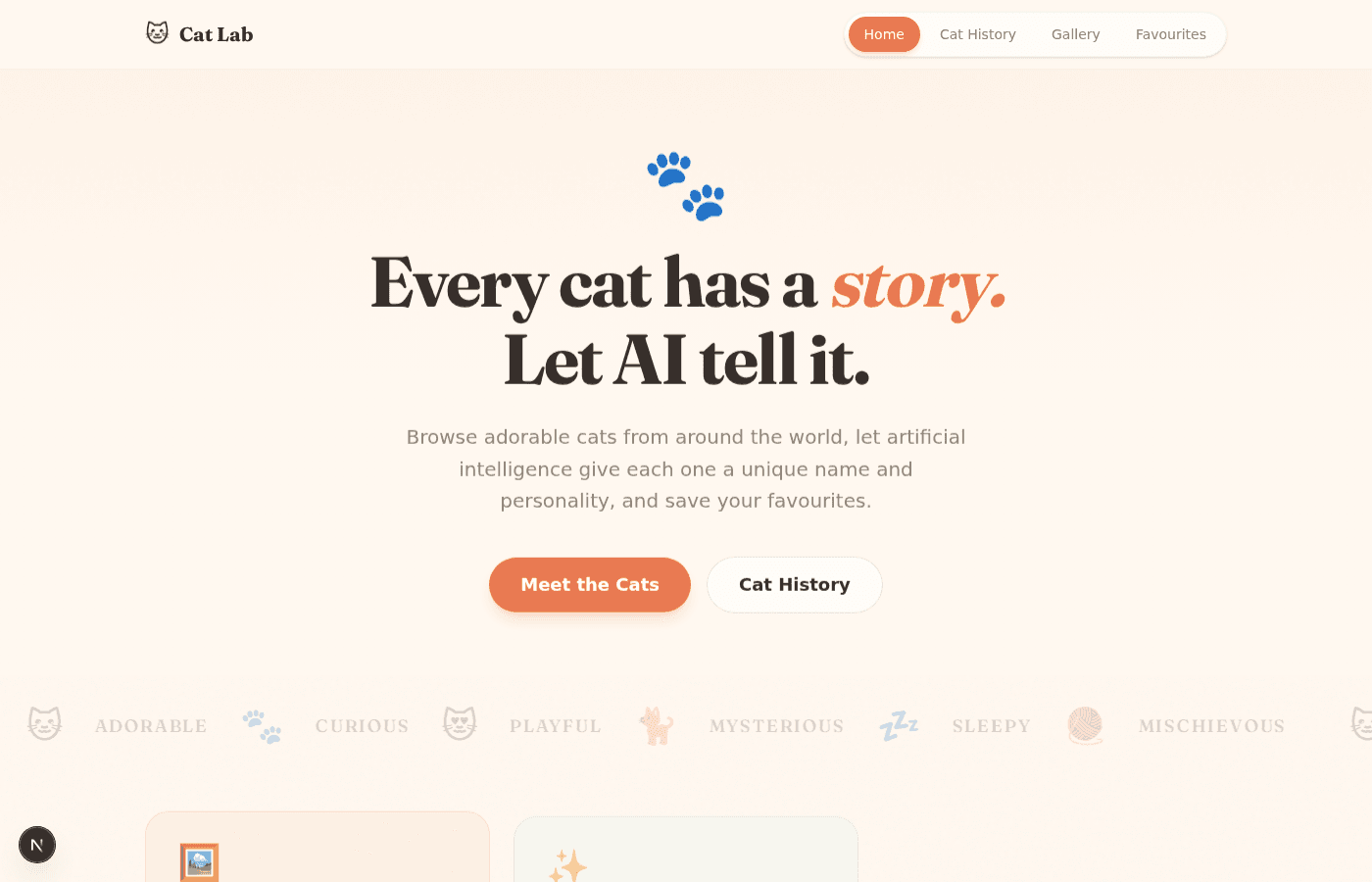 The Cat Lab website we will build together
