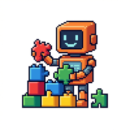Claude mascot with building blocks
