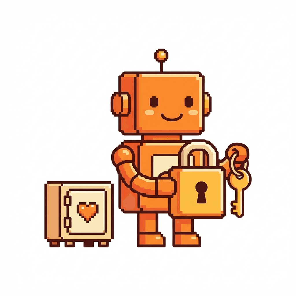 Claude mascot holding an API key