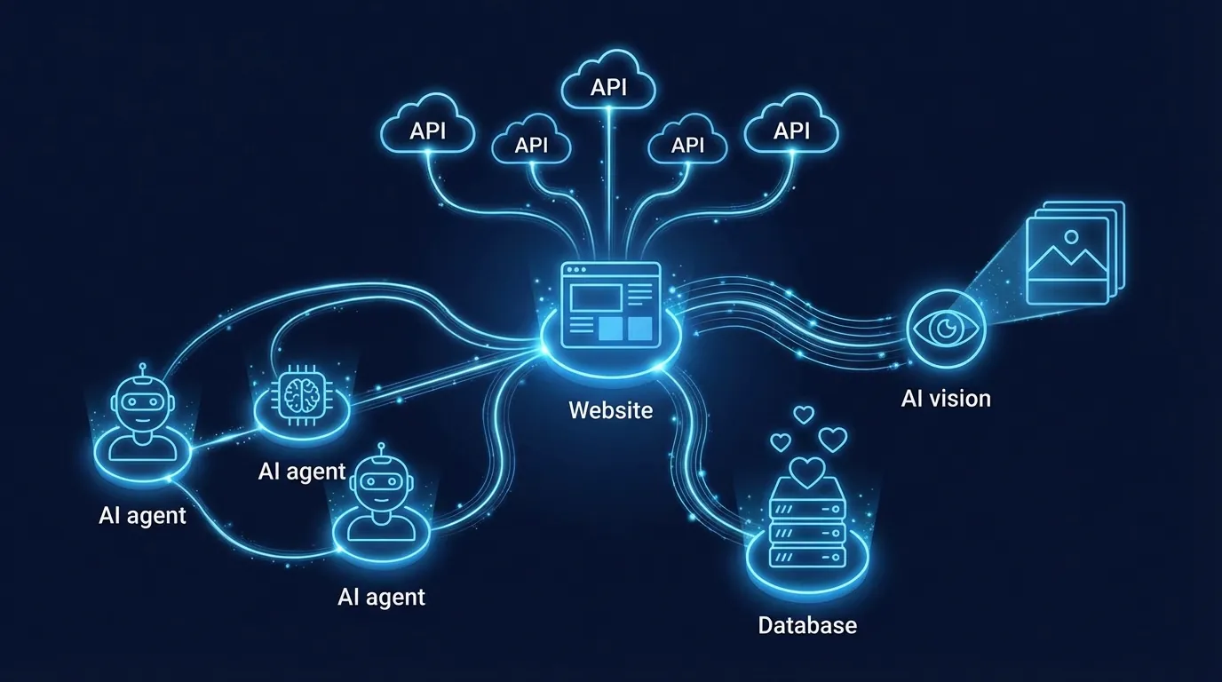 What you built - a website with API integrations, AI vision, and data persistence