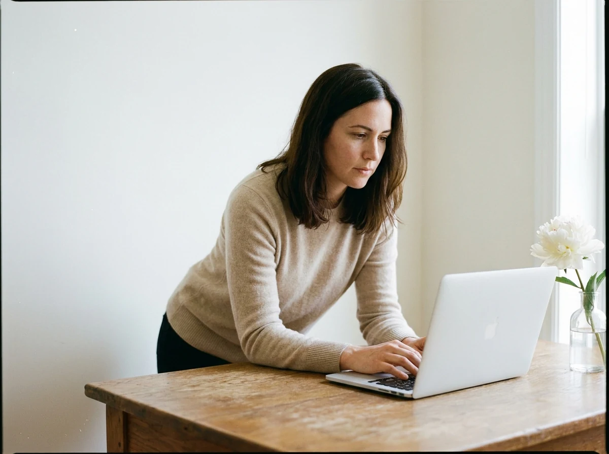 Visitor on a laptop starting the Concierge intake