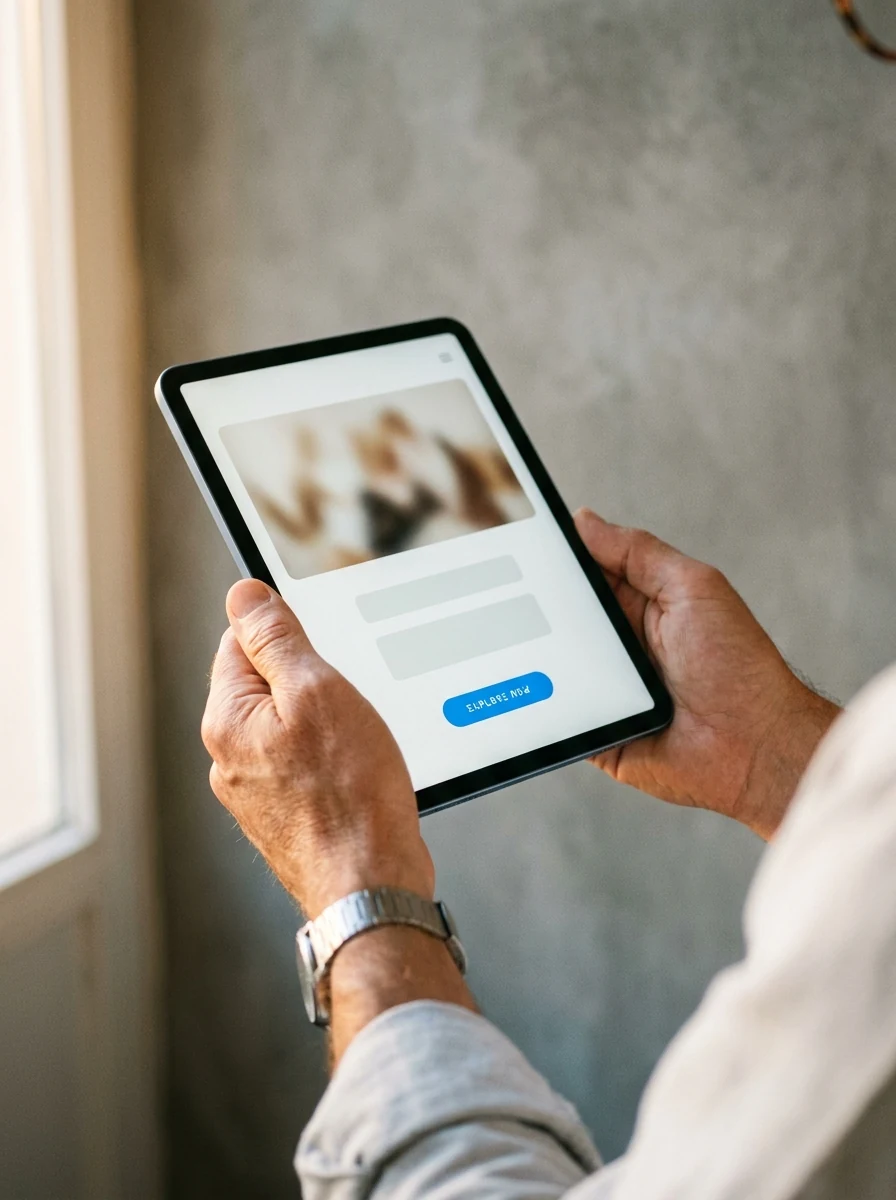 A personalised Concierge landing page rendering on a tablet