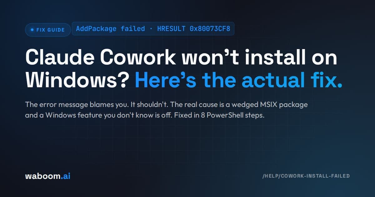 Claude Cowork Won't Install on Windows? The Actual Fix