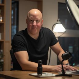 Leo Garcia-Curtis at desk