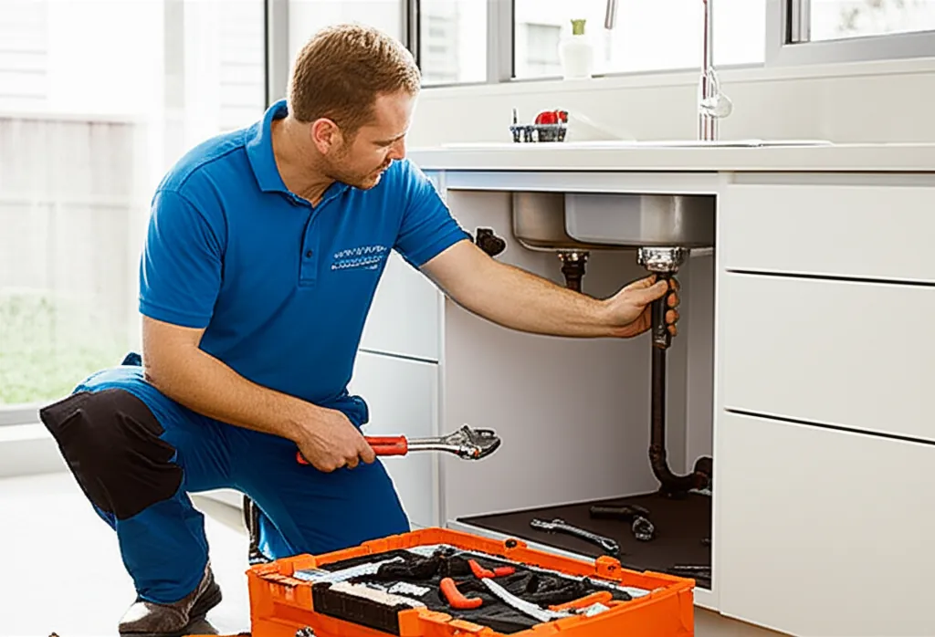 Professional plumber responding to emergency call