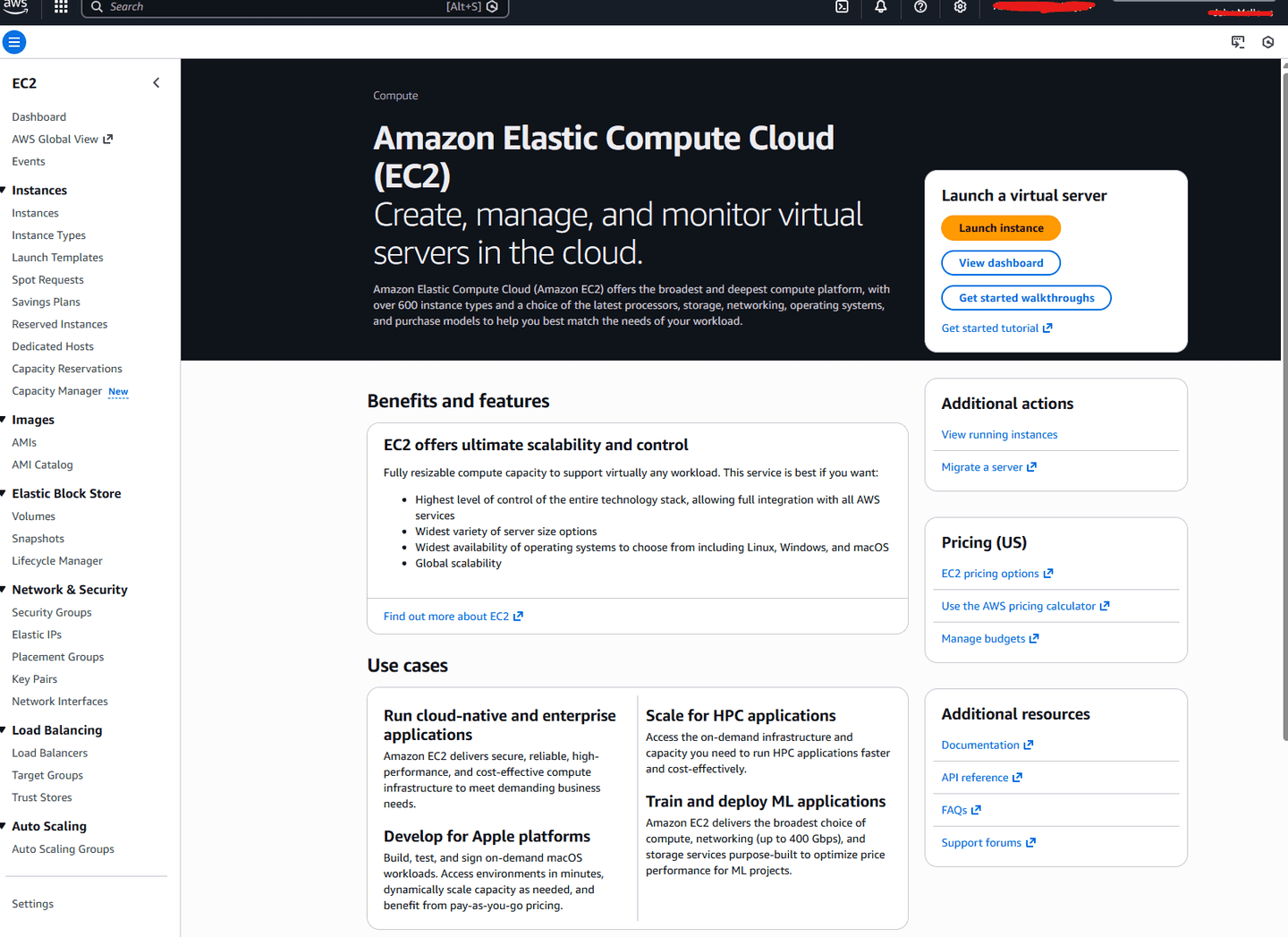 AWS EC2 Dashboard