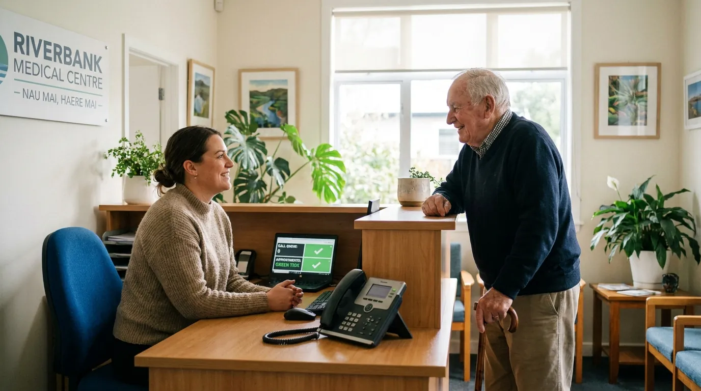 A clinic team working uninterrupted while the AI phone answering service handles the front line