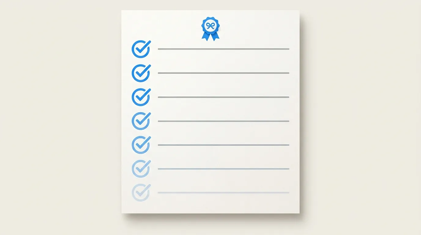 Seven-row vendor evaluation checklist visualising the questions to ask any AI voice agent provider before signing