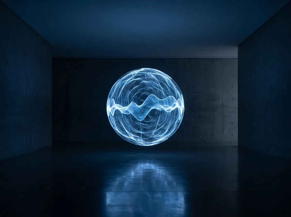 A single glowing blue AI voice agent waveform answering inbound calls around the clock