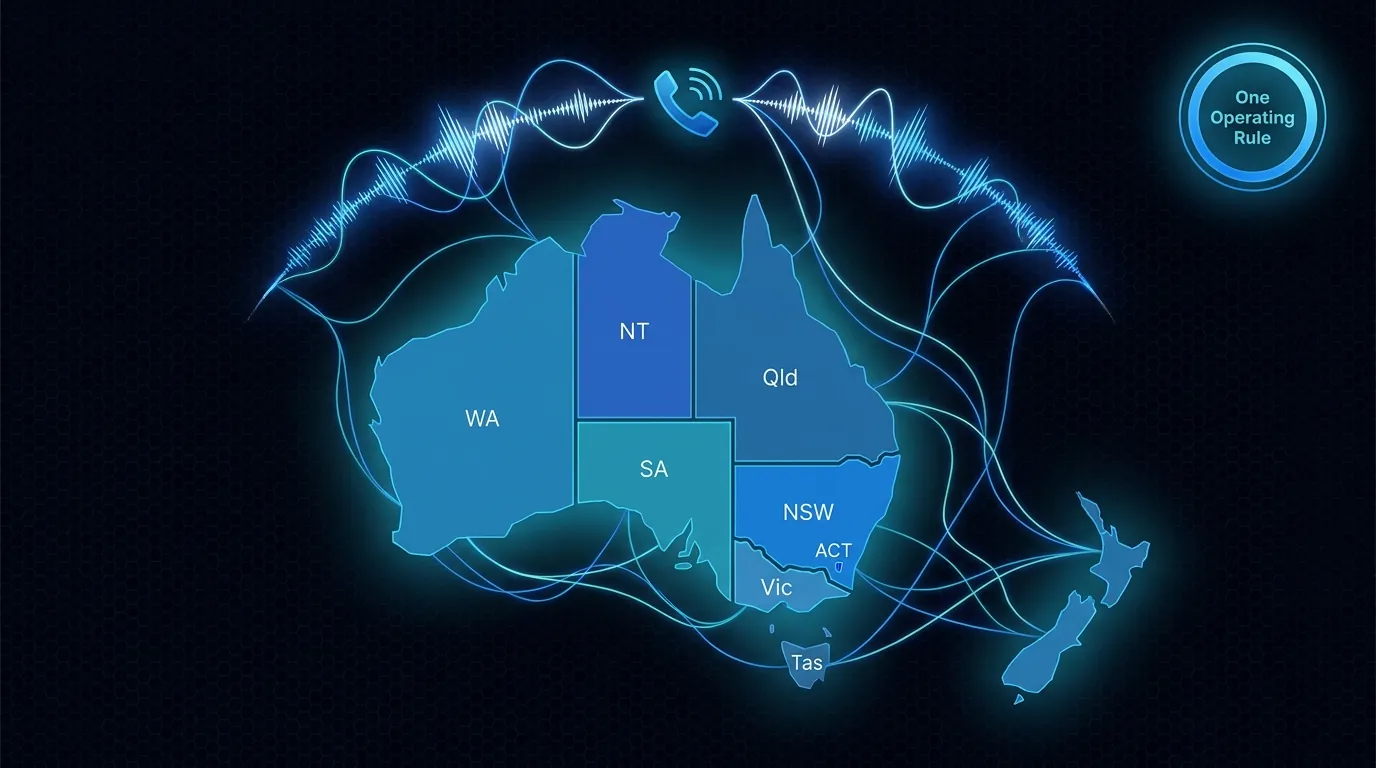 Waboom AI call recording coverage: one operating rule satisfies eight Australian jurisdictions plus New Zealand
