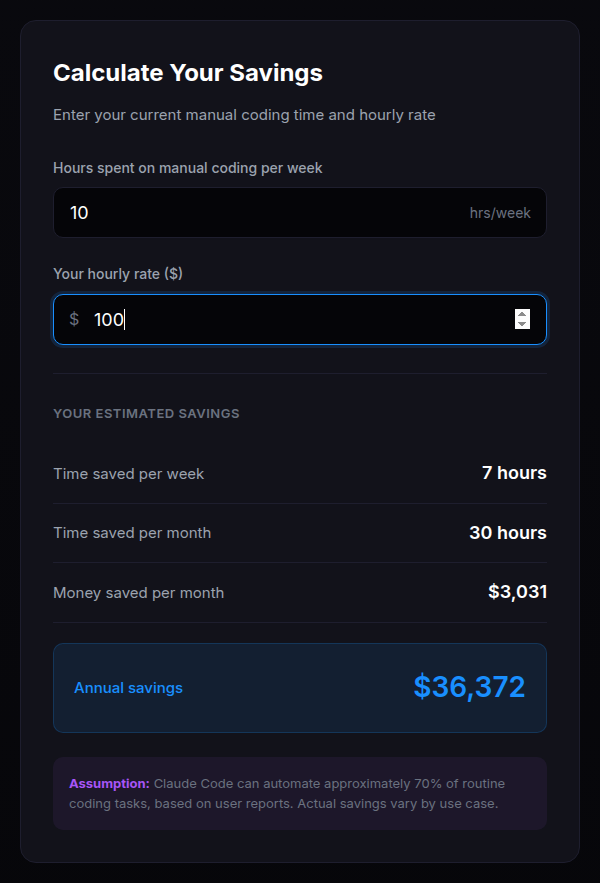 ROI Calculator widget