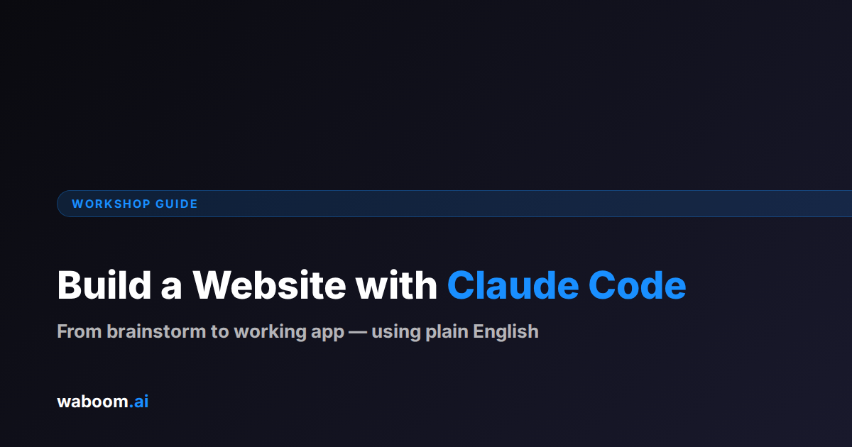 Build a Website with Claude Code | Waboom AI